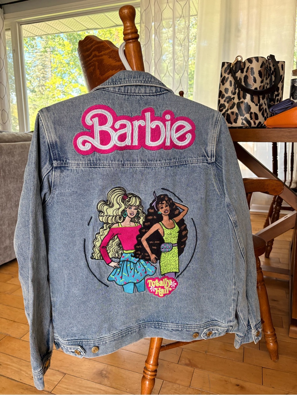 Barbie Light Blue Denim Jacket with Pink Logo & Colorful Graphic
